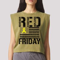 R.E.D. Remember Everyone Deployed Red Friday Garment-Dyed Women's Muscle Tee
