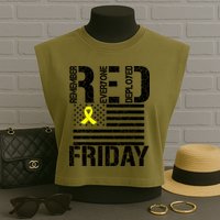 R.E.D. Remember Everyone Deployed Red Friday Garment-Dyed Women's Muscle Tee
