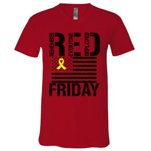 R.E.D. Remember Everyone Deployed Red Friday V-Neck T-Shirt