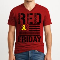 R.E.D. Remember Everyone Deployed Red Friday V-Neck T-Shirt