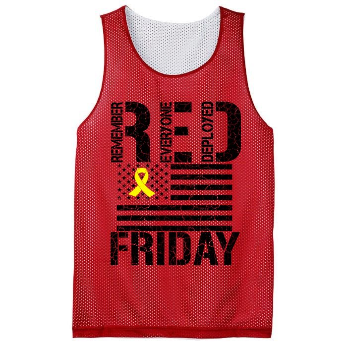 R.E.D. Remember Everyone Deployed Red Friday Mesh Reversible Basketball Jersey Tank