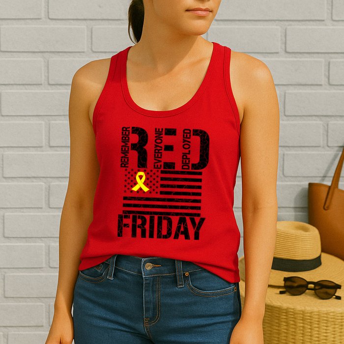 R.E.D. Remember Everyone Deployed Red Friday Womens Tank Top