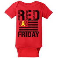R.E.D. Remember Everyone Deployed Red Friday Baby Bodysuit