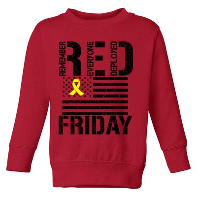 R.E.D. Remember Everyone Deployed Red Friday Toddler Sweatshirt