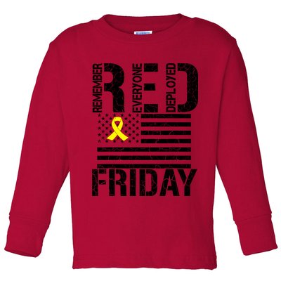 R.E.D. Remember Everyone Deployed Red Friday Toddler Long Sleeve Shirt