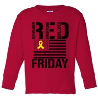 R.E.D. Remember Everyone Deployed Red Friday Toddler Long Sleeve Shirt