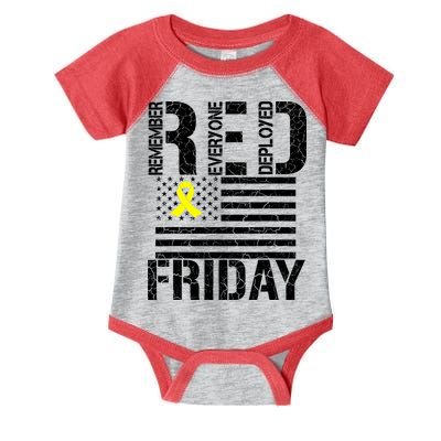 R.E.D. Remember Everyone Deployed Red Friday Infant Baby Jersey Bodysuit