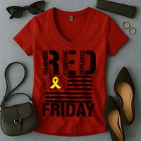 R.E.D. Remember Everyone Deployed Red Friday Women's V-Neck T-Shirt