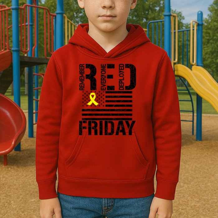 R.E.D. Remember Everyone Deployed Red Friday Kids Hoodie
