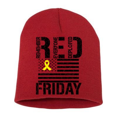 R.E.D. Remember Everyone Deployed Red Friday Short Acrylic Beanie