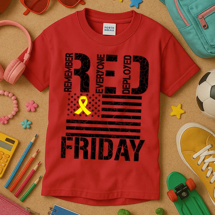 R.E.D. Remember Everyone Deployed Red Friday Kids T-Shirt