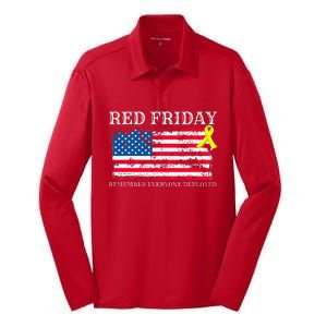 R.E.D Remember Everyone Deployed Red Friday Military Silk Touch Performance Long Sleeve Polo