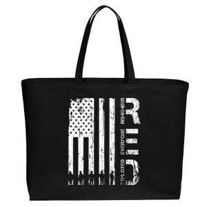 Red Remember Everyone Deployed Military Friday Wear Veterans Cotton Canvas Jumbo Tote