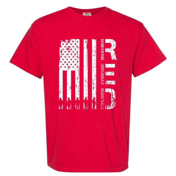 Red Remember Everyone Deployed Military Friday Wear Veterans Garment-Dyed Heavyweight T-Shirt