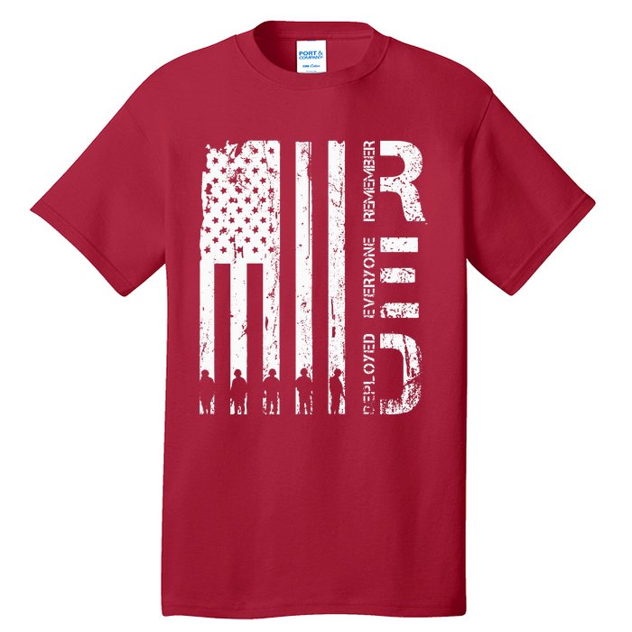 Red Remember Everyone Deployed Military Friday Wear Veterans Tall T-Shirt