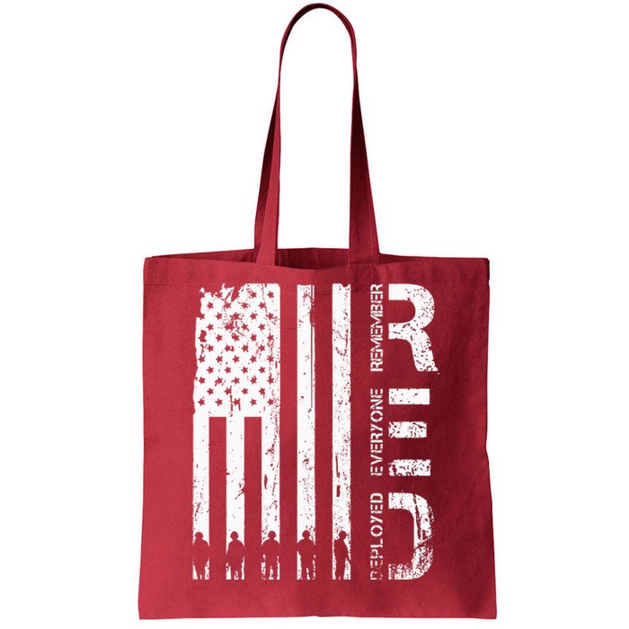 Red Remember Everyone Deployed Military Friday Wear Veterans Tote Bag