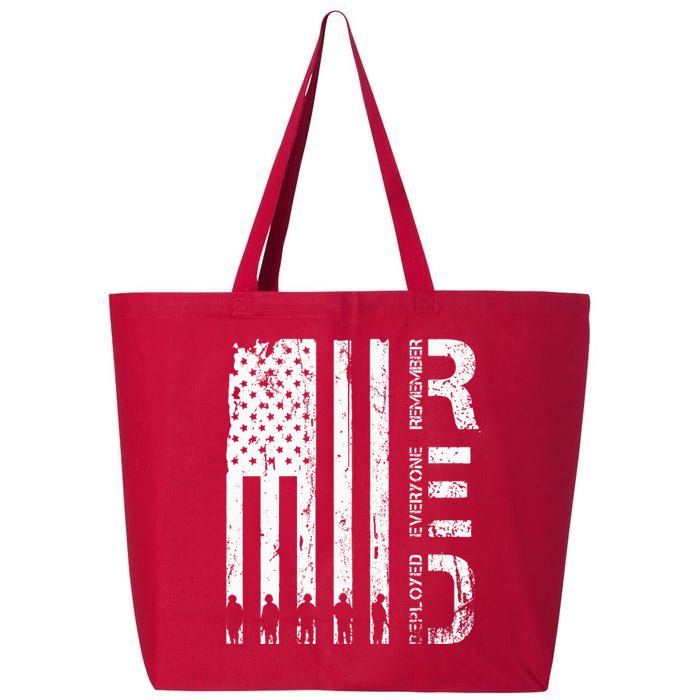 Red Remember Everyone Deployed Military Friday Wear Veterans 25L Jumbo Tote