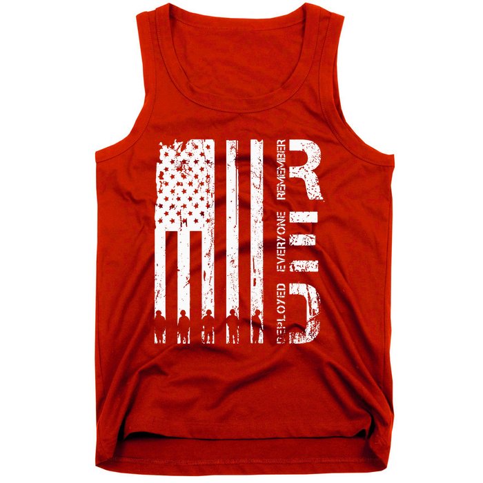 Red Remember Everyone Deployed Military Friday Wear Veterans Tank Top