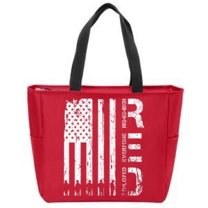 Red Remember Everyone Deployed Military Friday Wear Veterans Zip Tote Bag