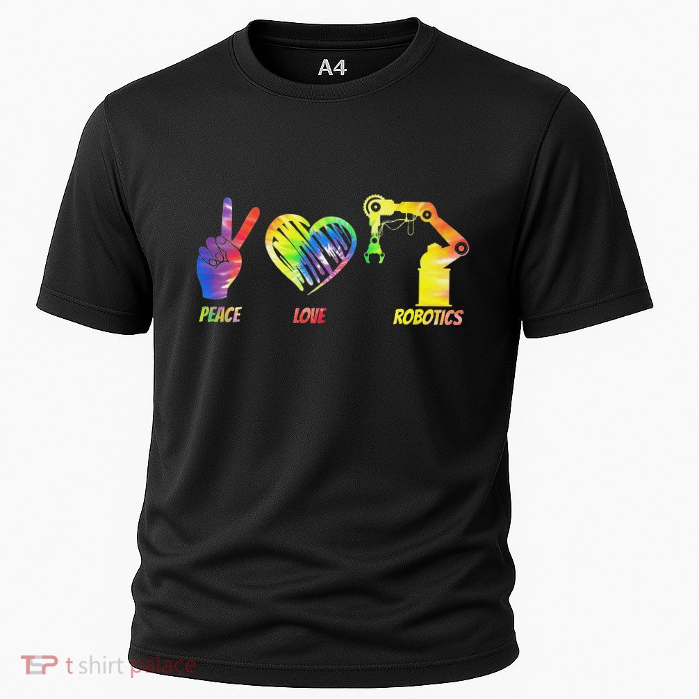 Robot Robotics Engineer Female Girl Peace Love Robotics Cooling Performance Crew T-Shirt