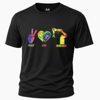 Robot Robotics Engineer Female Girl Peace Love Robotics Cooling Performance Crew T-Shirt