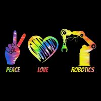 Robot Robotics Engineer Female Girl Peace Love Robotics T-Shirt