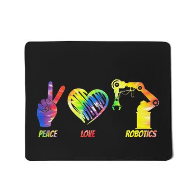 Robot Robotics Engineer Female Girl Peace Love Robotics Mousepad