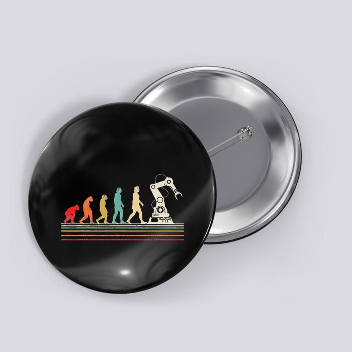 Robot Robotics Engineer Retro Vintage Button