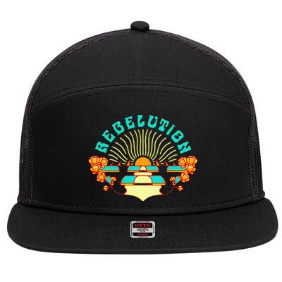 Rebelution 7 Panel Mesh Trucker Snapback Hat