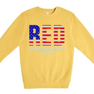 RED Remember Everyone Deployed Grunge Flag Premium Crewneck Sweatshirt