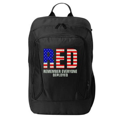 RED Remember Everyone Deployed Grunge Flag City Backpack