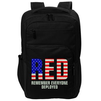 RED Remember Everyone Deployed Grunge Flag Impact Tech Backpack