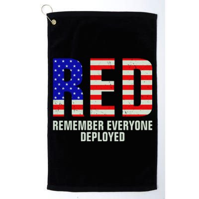 RED Remember Everyone Deployed Grunge Flag Platinum Collection Golf Towel