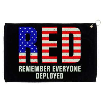 RED Remember Everyone Deployed Grunge Flag Grommeted Golf Towel