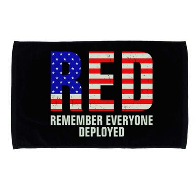 RED Remember Everyone Deployed Grunge Flag Microfiber Hand Towel