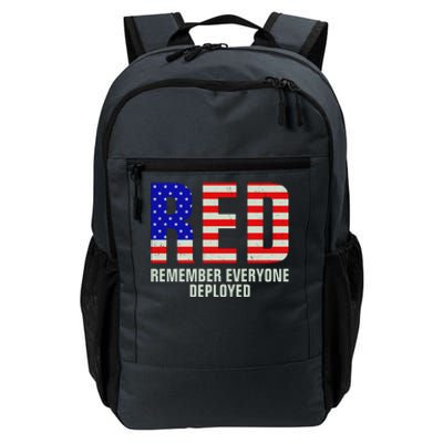 RED Remember Everyone Deployed Grunge Flag Daily Commute Backpack