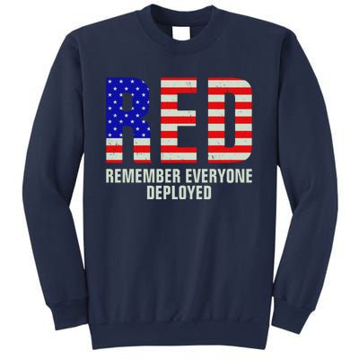 RED Remember Everyone Deployed Grunge Flag Sweatshirt