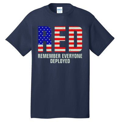 RED Remember Everyone Deployed Grunge Flag Tall T-Shirt