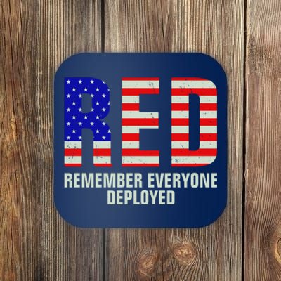 RED Remember Everyone Deployed Grunge Flag Coaster