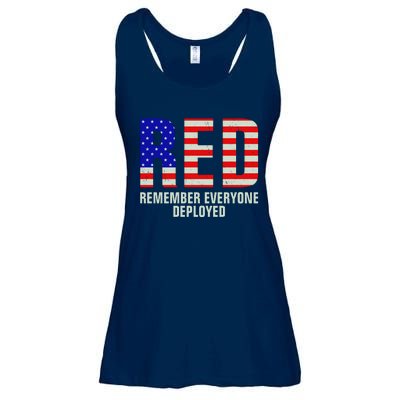 RED Remember Everyone Deployed Grunge Flag Ladies Essential Flowy Tank