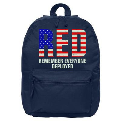 RED Remember Everyone Deployed Grunge Flag 16 in Basic Backpack