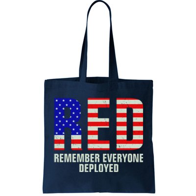 RED Remember Everyone Deployed Grunge Flag Tote Bag