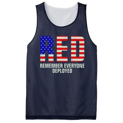 RED Remember Everyone Deployed Grunge Flag Mesh Reversible Basketball Jersey Tank