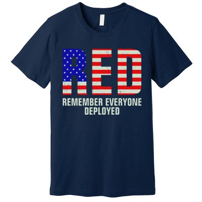 RED Remember Everyone Deployed Grunge Flag Premium T-Shirt