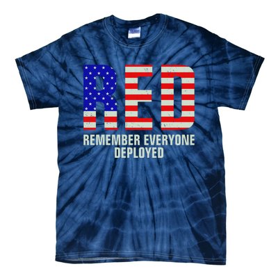 RED Remember Everyone Deployed Grunge Flag Tie-Dye T-Shirt