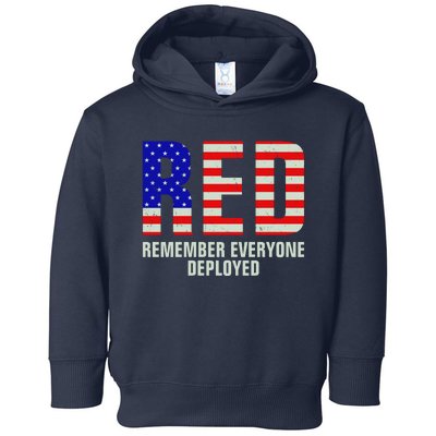 RED Remember Everyone Deployed Grunge Flag Toddler Hoodie