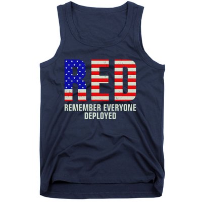 RED Remember Everyone Deployed Grunge Flag Tank Top