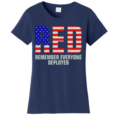 RED Remember Everyone Deployed Grunge Flag Women's T-Shirt