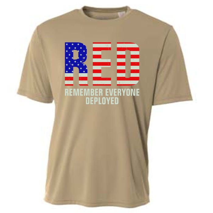 RED Remember Everyone Deployed Grunge Flag Cooling Performance Crew T-Shirt