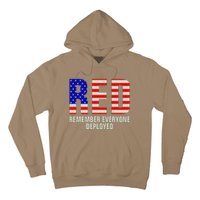 RED Remember Everyone Deployed Grunge Flag Hoodie